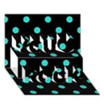Polka Dots - Turquoise on Black You Rock 3D Greeting Card (7x5)