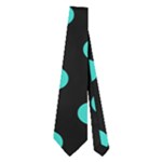 Polka Dots - Turquoise on Black Necktie (Two Side)