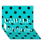 Polka Dots - Black on Cyan YOU ARE INVITED 3D Greeting Card (7x5)