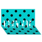 Polka Dots - Black on Cyan BEST SIS 3D Greeting Card (8x4)