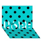 Polka Dots - Black on Cyan HOPE 3D Greeting Card (7x5)