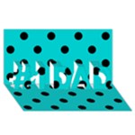 Polka Dots - Black on Cyan #1 DAD 3D Greeting Card (8x4)