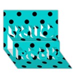 Polka Dots - Black on Cyan You Rock 3D Greeting Card (7x5)