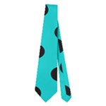 Polka Dots - Black on Cyan Necktie (Two Side)