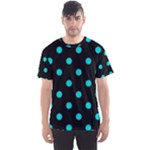 Polka Dots - Cyan on Black Men s Sport Mesh Tee