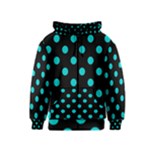 Polka Dots - Cyan on Black Kid s Zipper Hoodie