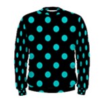 Polka Dots - Cyan on Black Men s Sweatshirt