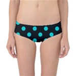 Polka Dots - Cyan on Black Classic Bikini Bottoms