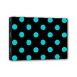 Polka Dots - Cyan on Black Mini Canvas 7  x 5  (Stretched)