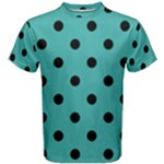 Polka Dots - Black on Verdigris Men s Cotton Tee