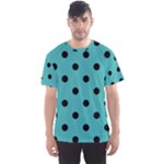 Polka Dots - Black on Verdigris Men s Sport Mesh Tee