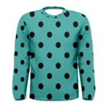 Polka Dots - Black on Verdigris Men s Long Sleeve T-shirt
