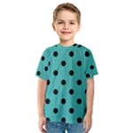 Polka Dots - Black on Verdigris Kid s Sport Mesh Tee