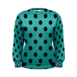 Polka Dots - Black on Verdigris Women s Sweatshirt