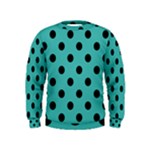 Polka Dots - Black on Verdigris Kid s Sweatshirt