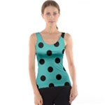 Polka Dots - Black on Verdigris Tank Top