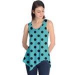 Polka Dots - Black on Verdigris Sleeveless Tunic
