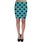 Polka Dots - Black on Verdigris Bodycon Skirt