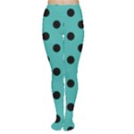 Polka Dots - Black on Verdigris Women s Tights