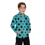 Polka Dots - Black on Verdigris Wind Breaker (Kids)