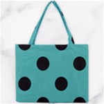 Polka Dots - Black on Verdigris Mini Tote Bag