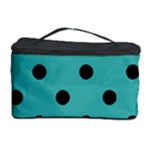Polka Dots - Black on Verdigris Cosmetic Storage Case