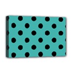 Polka Dots - Black on Verdigris Deluxe Canvas 18  x 12  (Stretched)