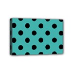 Polka Dots - Black on Verdigris Mini Canvas 6  x 4  (Stretched)