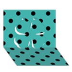Polka Dots - Black on Verdigris Clover 3D Greeting Card (7x5)