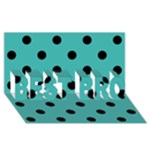 Polka Dots - Black on Verdigris BEST BRO 3D Greeting Card (8x4)