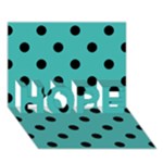 Polka Dots - Black on Verdigris HOPE 3D Greeting Card (7x5)