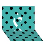 Polka Dots - Black on Verdigris Ribbon 3D Greeting Card (7x5)