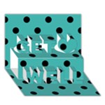Polka Dots - Black on Verdigris Get Well 3D Greeting Card (7x5)