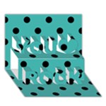 Polka Dots - Black on Verdigris You Rock 3D Greeting Card (7x5)