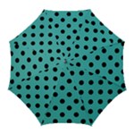 Polka Dots - Black on Verdigris Golf Umbrella