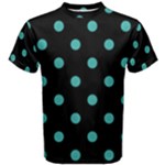 Polka Dots - Verdigris on Black Men s Cotton Tee
