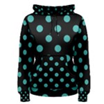 Polka Dots - Verdigris on Black Women s Pullover Hoodie