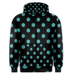 Polka Dots - Verdigris on Black Men s Zipper Hoodie