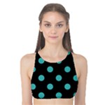 Polka Dots - Verdigris on Black Tank Bikini Top