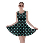 Polka Dots - Verdigris on Black Skater Dress