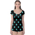 Polka Dots - Verdigris on Black Boyleg Leotard (Ladies)