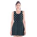 Polka Dots - Verdigris on Black Scoop Neck Skater Dress