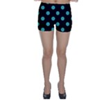 Polka Dots - Verdigris on Black Skinny Shorts