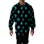 Polka Dots - Verdigris on Black Hooded Wind Breaker (Kids)