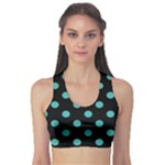 Polka Dots - Verdigris on Black Women s Sports Bra
