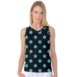 Polka Dots - Verdigris on Black Women s Basketball Tank Top