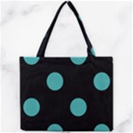 Polka Dots - Verdigris on Black Mini Tote Bag