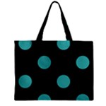 Polka Dots - Verdigris on Black Zipper Mini Tote Bag