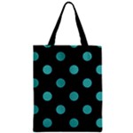 Polka Dots - Verdigris on Black Zipper Classic Tote Bag