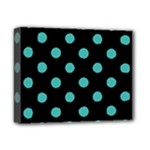 Polka Dots - Verdigris on Black Deluxe Canvas 14  x 11  (Stretched)